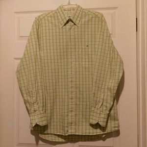 Lacoste Button-Down Plaid Dress Shirt, Size 44